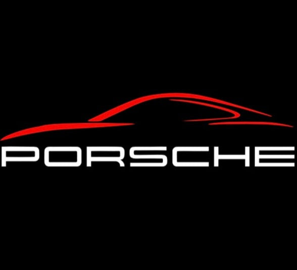 PORSCHE  Original LOGO PROJECTOT LIGHTS Nr.51 (quantity  1 =  2 Logo Film /  2 door lights)