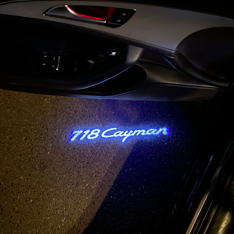 PORSCHE Cayman  LOGO PROJECTOT LIGHTS Nr.8010 (quantity  1 =  2 Logo Film /  2 door lights)