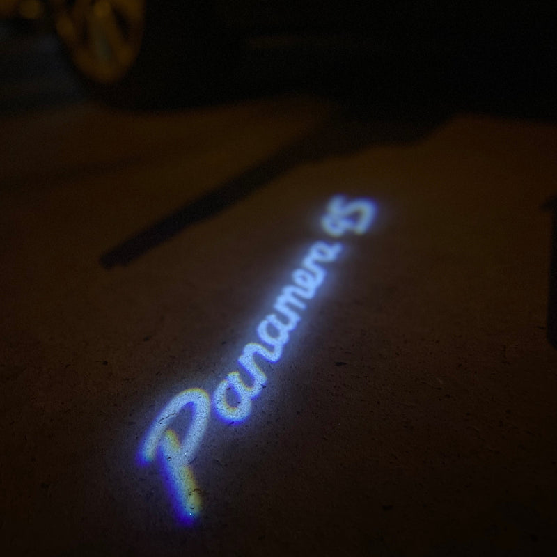 PORSCHE Panamera LOGO PROJECTOT LIGHTS Nr.8085 (quantity  1 =  2 Logo Film /  2 door lights)