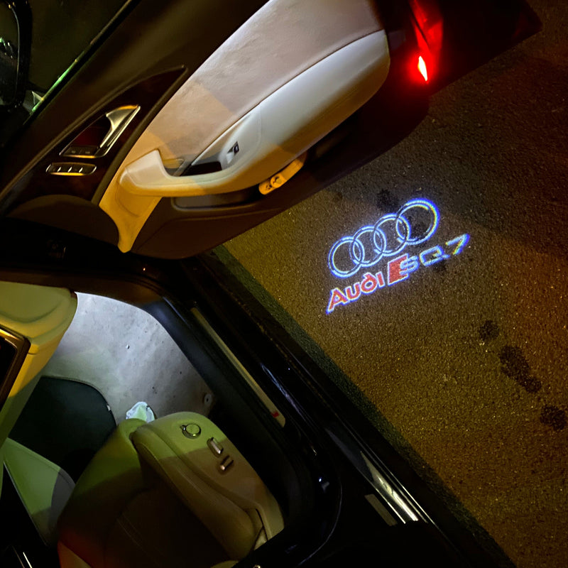 AUDI SQ7 LOGO PROJECTOT LIGHTS Nr.256  (quantity 1 = 2 Logo Films /2 door lights）