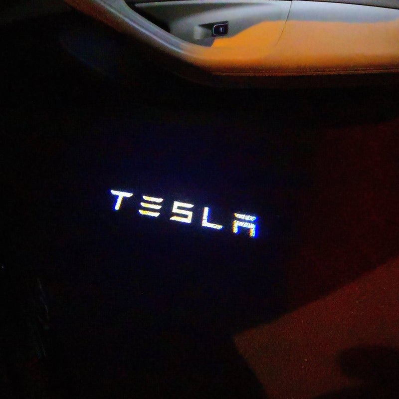 TESLA LOGO PROJECROTR LIGHTS Nr.1516 (quantity  1 =  2 Logo Film /  2 door lights)