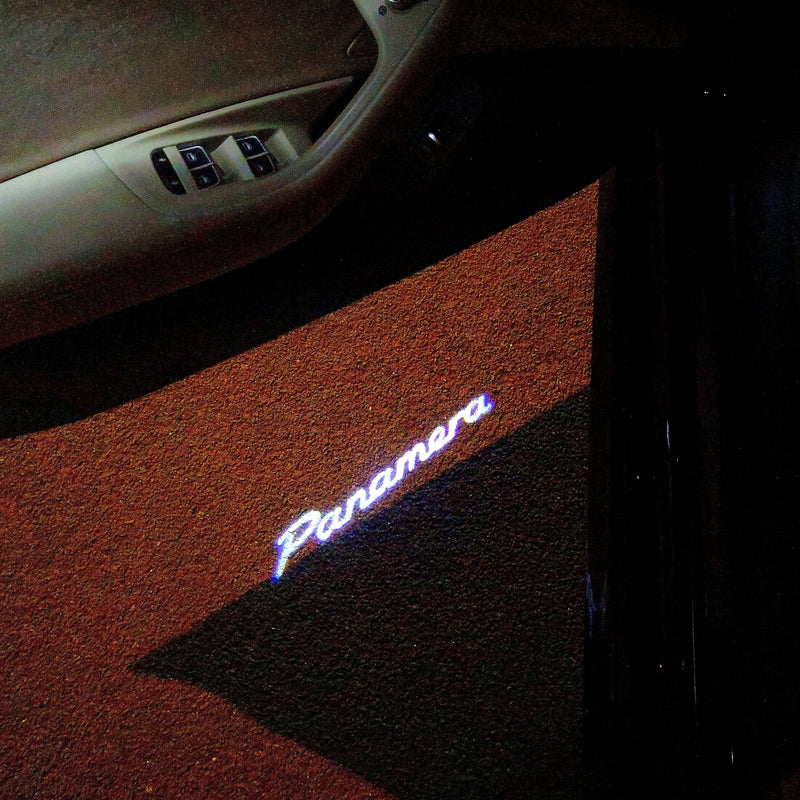 PORSCHE Panamera LOGO PROJECTOT LIGHTS Nr.35 (quantity  1 =  2 Logo Film /  2 door lights)