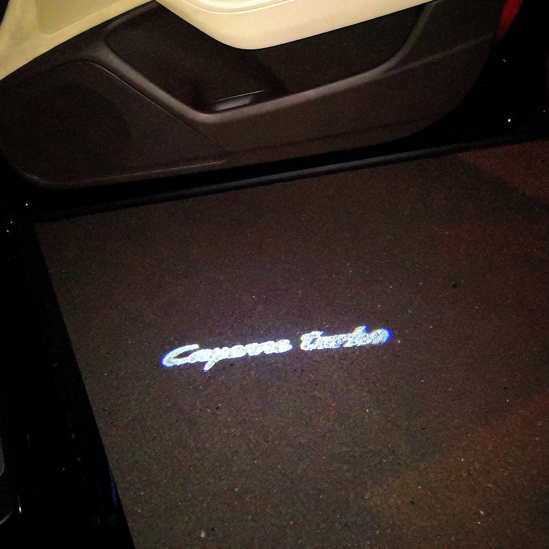 PORSCHE Cayenne turbo  LOGO PROJECTOT LIGHTS Nr.28 (quantity  1 =  2 Logo Film /  2 door lights)