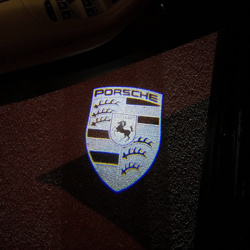 PORSCHE Original  LOGO PROJECTOT LIGHTS Nr.06 (quantity  1 =  2 Logo Film /  2 door lights)