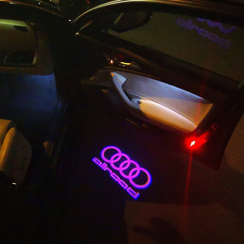 AUDI ALLROAD LOGO PROJECTOT LIGHTS Nr.153  (quantity 1 = 2 Logo Films /2 door lights）