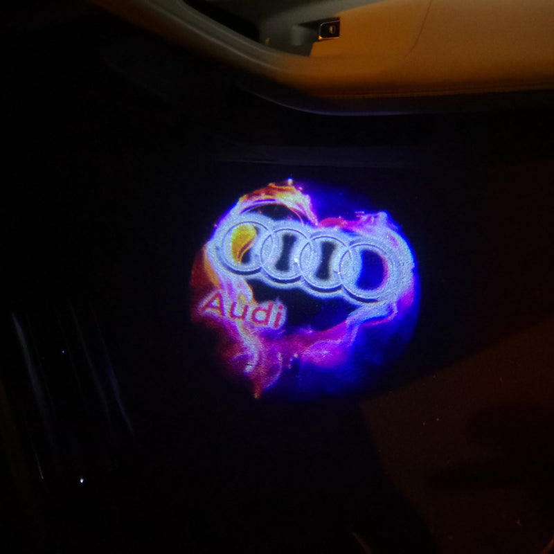 AUDI  Original LOGO PROJECTOT LIGHTS Nr.004  (quantity 1 = 2 Logo Films /2 door lights）