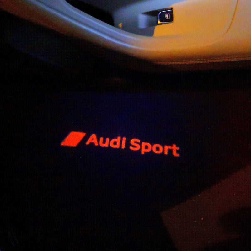 AUDI SPORT  LOGO PROJECTOT LIGHTS Nr.111  (quantity 1 = 2 Logo Films /2 door lights）