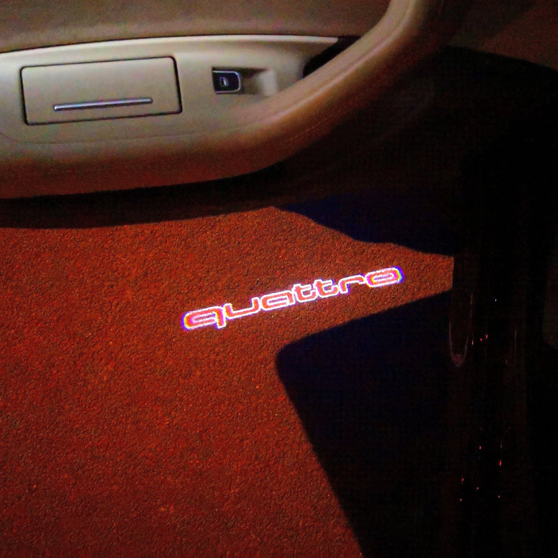 AUDI QUATTRO LOGO PROJECTOT LIGHTS Nr.95   (quantity 1 = 2 Logo Films /2 door lights）