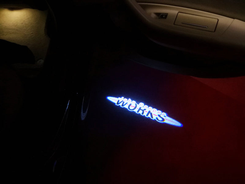 MINI JOHN COOPER WORKS LOGO PROJECROTR LIGHTS Nr.76 (quantity  1 =  2 Logo Film /  2 door lights)