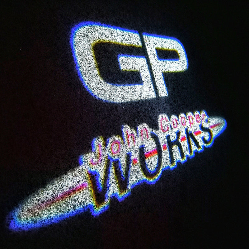 MINI GP JOHN COOPER WORKS  LOGO PROJECROTR LIGHTS Nr.159 (quantity  1 =  2 Logo Film /  2 door lights)