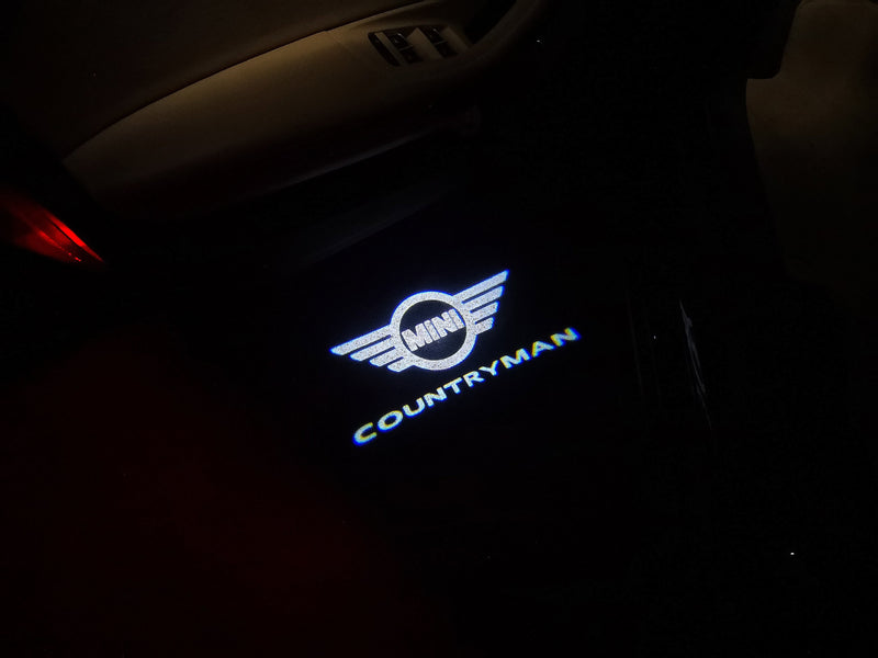 MINI COUNTRYMAN LOGO PROJECROTR LIGHTS Nr.128 (quantity  1 =  2 Logo Film /  2 door lights)