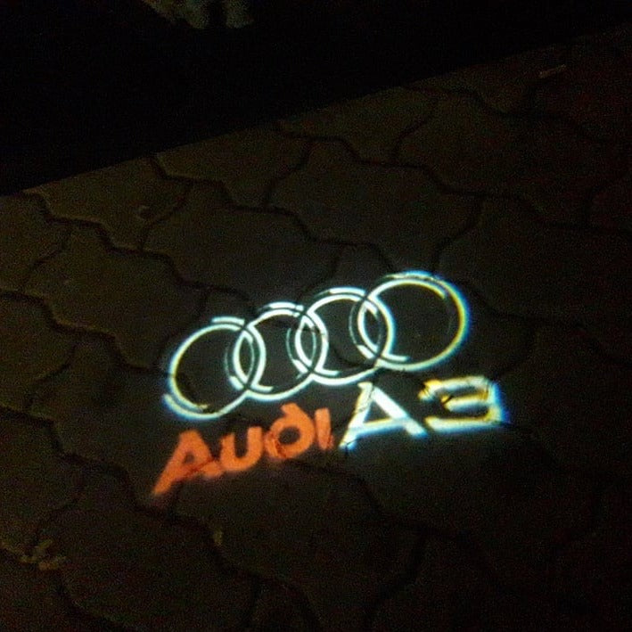 AUDI A3 LOGO PROJECTOT LIGHTS Nr.41  (quantity 1 = 2 Logo Films /2 door lights）