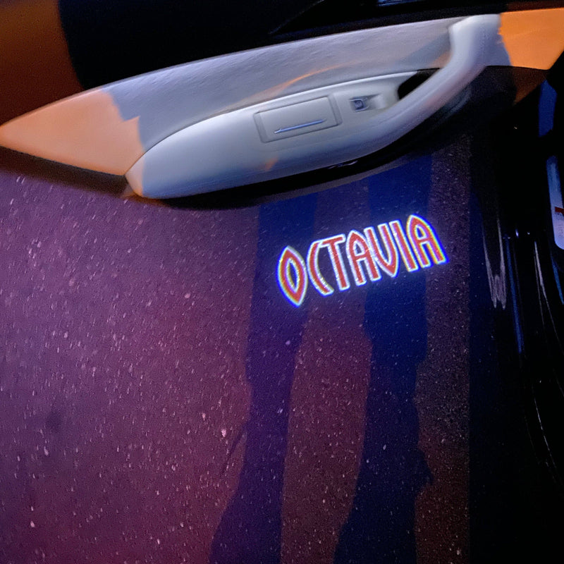 SKODA OCTAVIA LOGO PROJECTOT LIGHTS Nr.101 (quantity  1 =  2 Logo Film /  2 door lights)