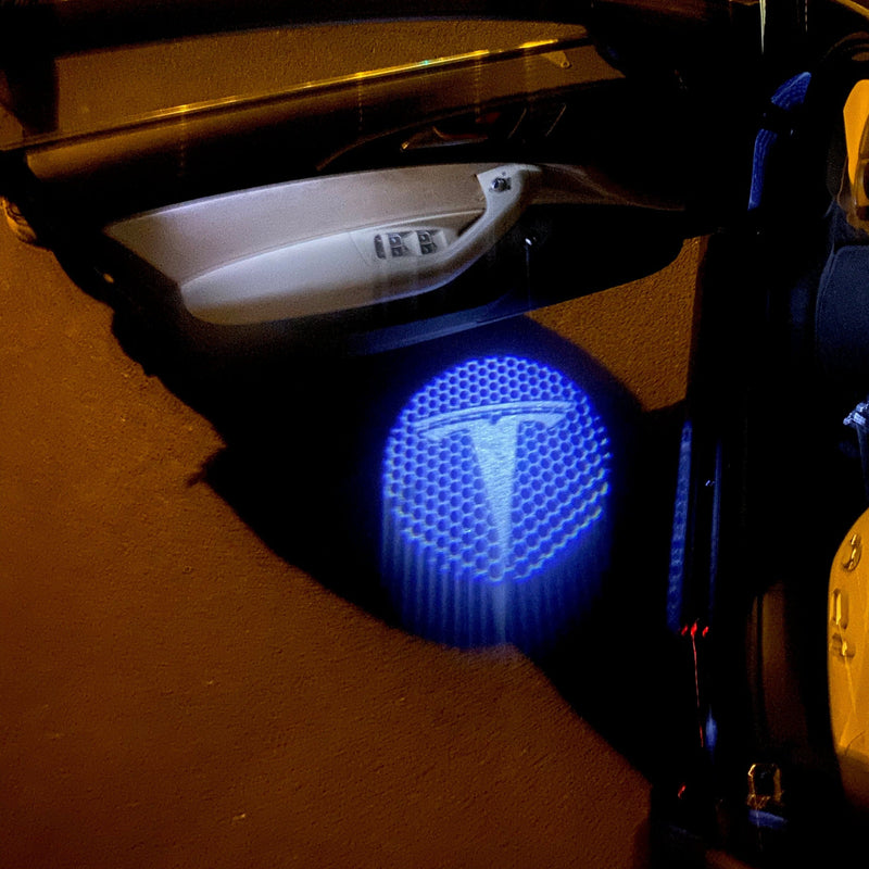 TESLA LOGO PROJECROTR LIGHTS Nr.1509 (quantity  1 =  2 Logo Film /  2 door lights)