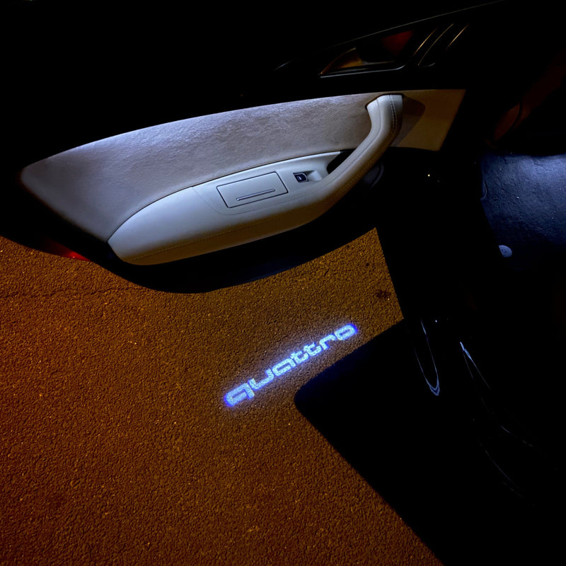 AUDI QUATTRO LOGO PROJECTOT LIGHTS Nr.98   (quantity 1 = 2 Logo Films /2 door lights）