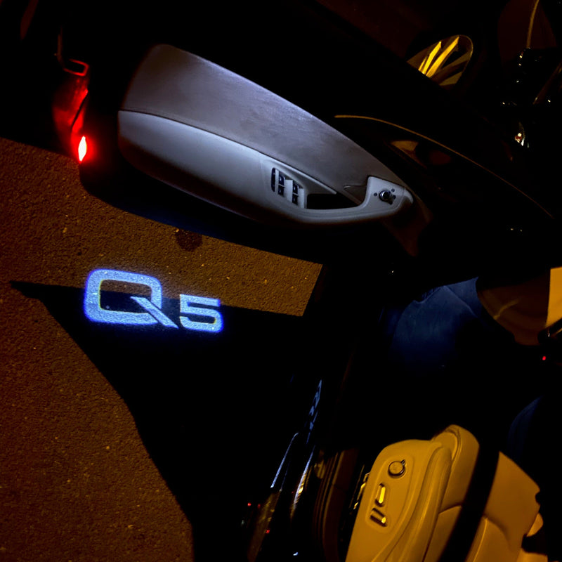 AUDI Q5 LOGO PROJECTOT LIGHTS Nr.101  (quantity 1 = 2 Logo Films /2 door lights）