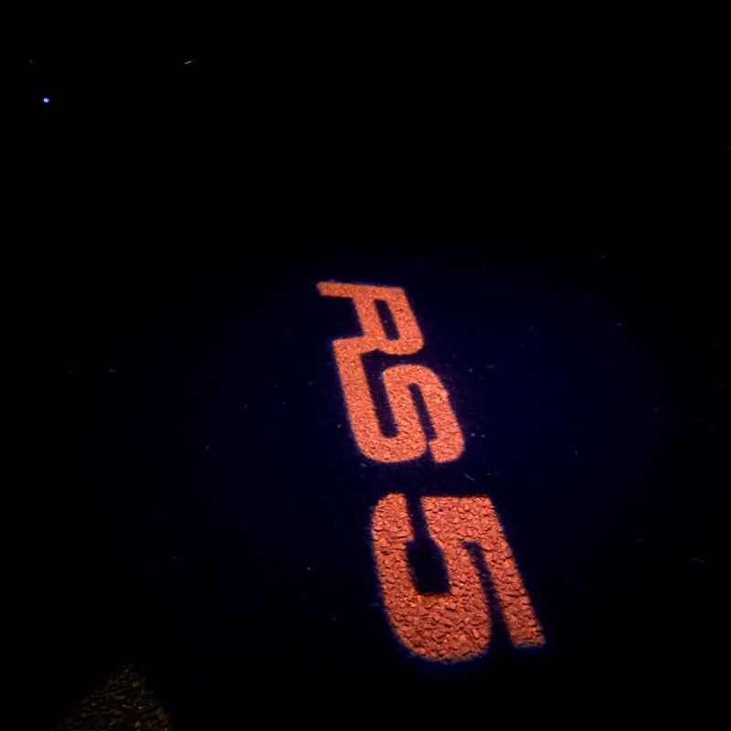 AUDI RS5 LOGO PROJECTOT LIGHTS Nr.141  (quantity 1 = 2 Logo Films /2 door lights）