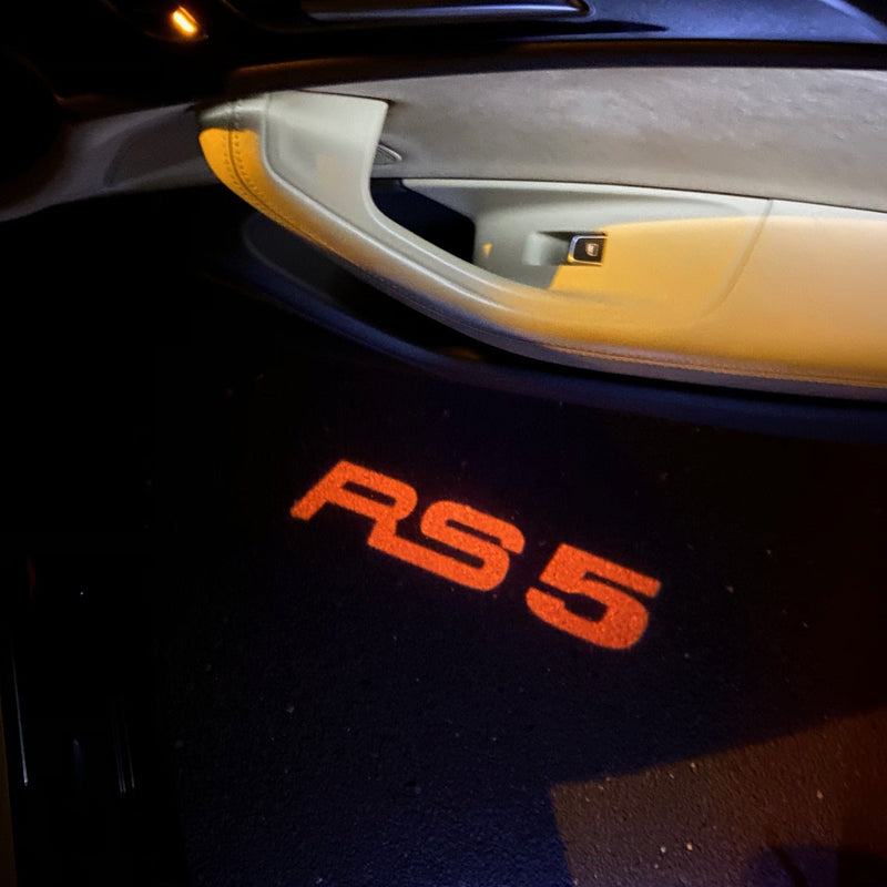 AUDI RS5 LOGO PROJECTOT LIGHTS Nr.141  (quantity 1 = 2 Logo Films /2 door lights）