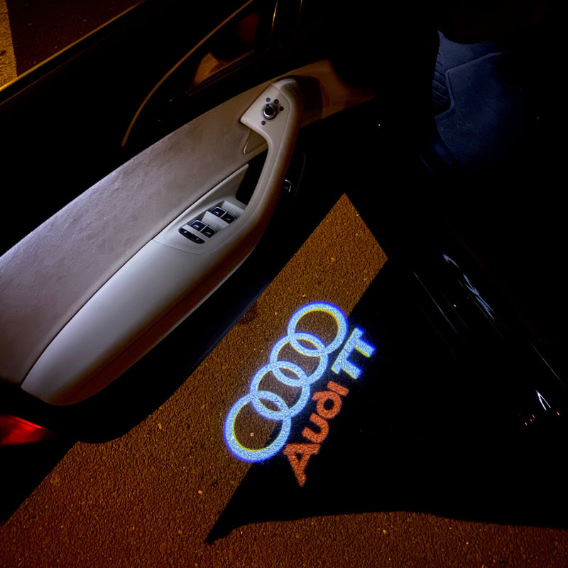 AUDI TT LOGO PROJECTOT LIGHTS Nr.107  (quantity 1 = 2 Logo Films /2 door lights）