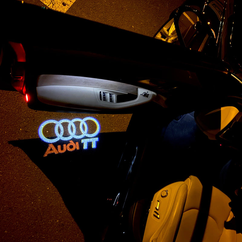 AUDI TT LOGO PROJECTOT LIGHTS Nr.107  (quantity 1 = 2 Logo Films /2 door lights）