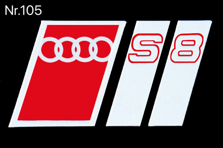 AUDI  S8 LOGO PROJECTOT LIGHTS Nr.103  (quantity 1 = 2 Logo Films /2 door lights）