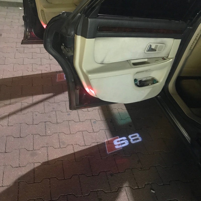 AUDI S8 LOGO PROJECTOT LIGHTS Nr.29  (quantity 1 = 2 Logo Films /2 door lights）