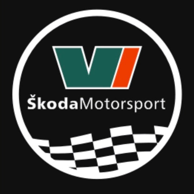 SKODA MOTORSPORT LOGO PROJECTOT LIGHTS Nr.73 (quantity  1 =  2 Logo Film /  2 door lights)