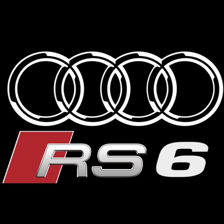 AUDI RS6 LOGO PROJECTOT LIGHTS Nr.137  (quantity 1 = 2 Logo Films /2 door lights）