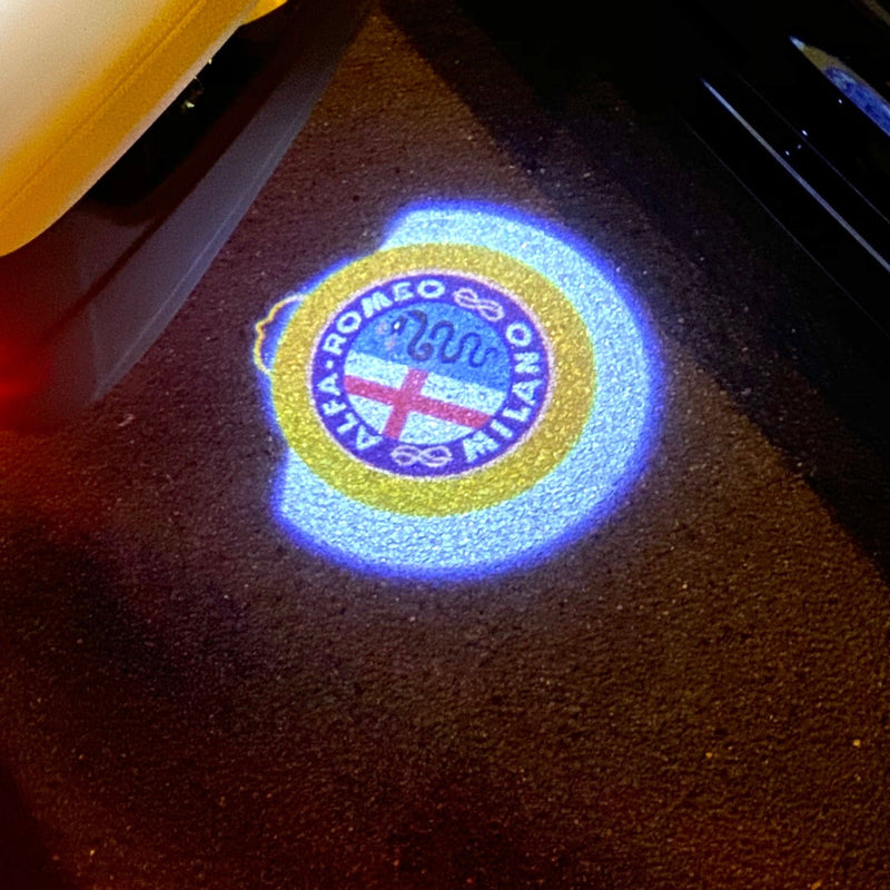 Alfa Romeo ORIGINAL Multicolour LOGO PROJECTOT LIGHTS Nr.43 (quantity  1 =  2 Logo Film /  2 door lights)