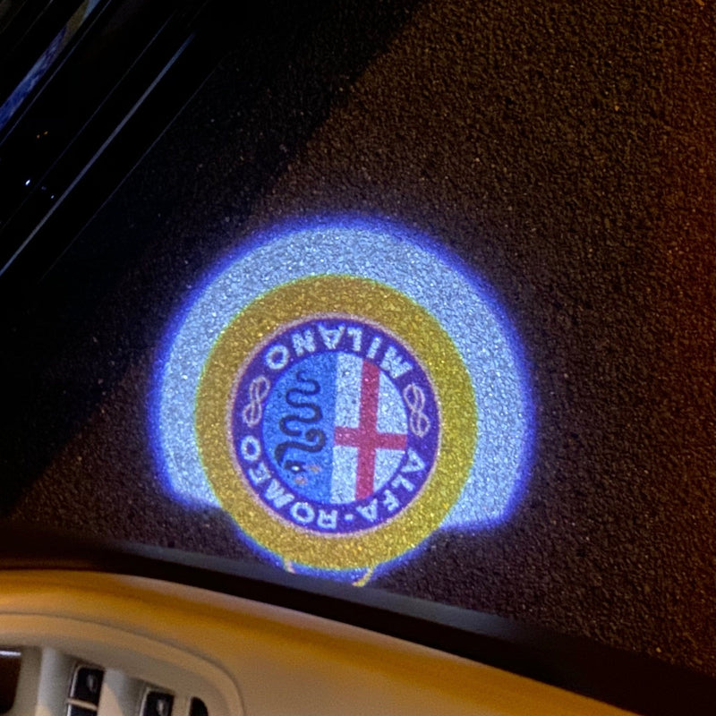 Alfa Romeo ORIGINAL Multicolour LOGO PROJECTOT LIGHTS Nr.43 (quantity  1 =  2 Logo Film /  2 door lights)