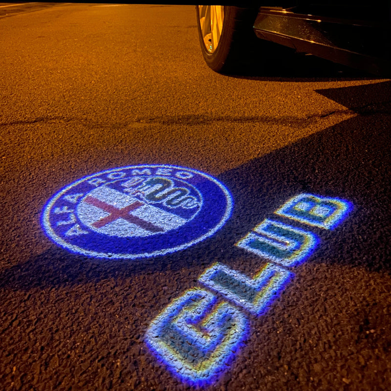 Alfa Romeo   BLUE COLOR LOGO PROJECTOT LIGHTS Nr.93 (quantity  1 =  2 Logo Film /  2 door lights)