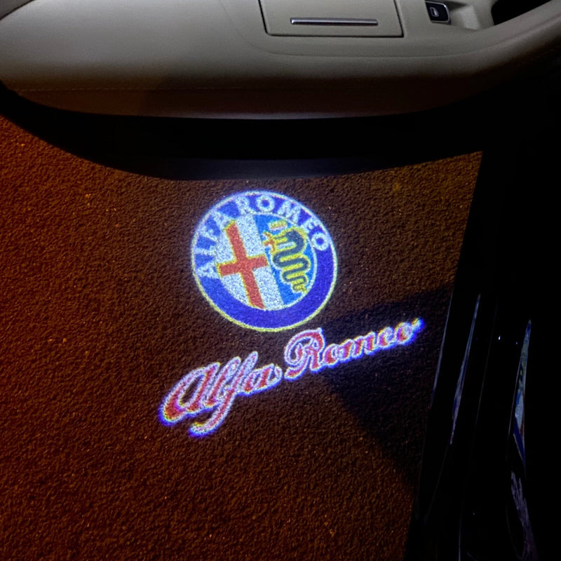 Alfa Romeo RED COLOR LOGO PROJECTOT LIGHTS Nr.14 (quantity  1 =  2 Logo Film /  2 door lights)