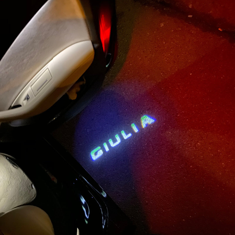 Alfa Romeo GIULIA LOGO PROJECTOT LIGHTS Nr.51 (quantity  1 =  2 Logo Film /  2 door lights)