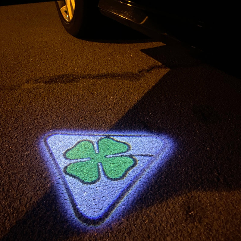 Alfa Romeo Quadrifoglio Verde LOGO PROJECTOT LIGHTS Nr.29  (quantity  1 =  2 Logo Film /  2 door lights)