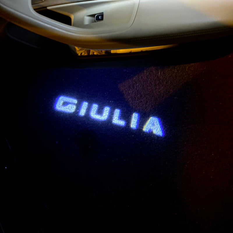 Alfa Romeo GIULIA LOGO PROJECTOT LIGHTS Nr.47 (quantity  1 =  2 Logo Film /  2 door lights)