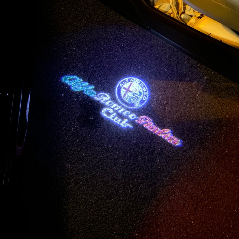 Alfa Romeo ORIGINAL  Multicolour Logo PROJECTOT LIGHTS Nr.90 (quantity  1 =  2 Logo Film /  2 door lights)