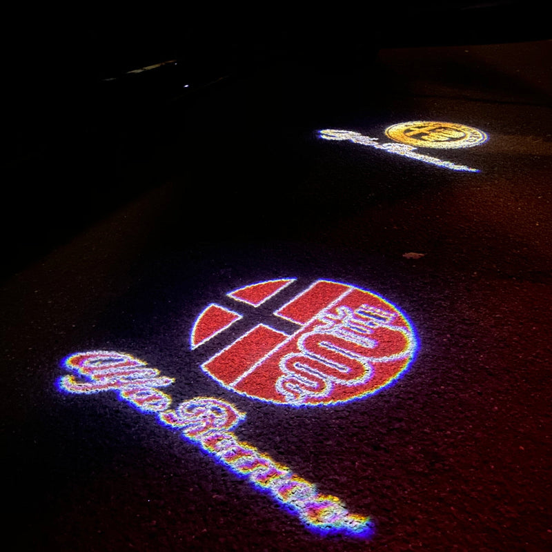 Alfa Romeo RED COLOR  LOGO PROJECTOT LIGHTS Nr.11 (quantity  1 =  2 Logo Film /  2 door lights)