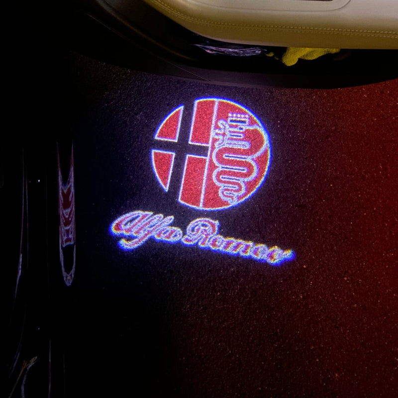 Alfa Romeo RED COLOR  LOGO PROJECTOT LIGHTS Nr.11 (quantity  1 =  2 Logo Film /  2 door lights)