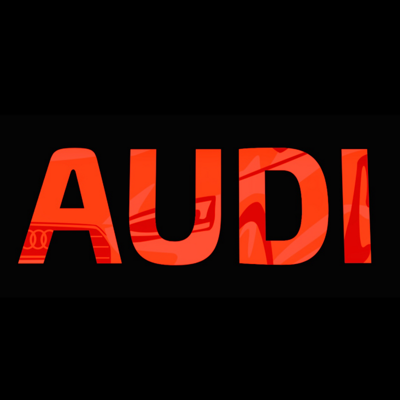 AUDI  Original LOGO PROJECTOT LIGHTS Nr.012  (quantity 1 = 2 Logo Films /2 door lights）