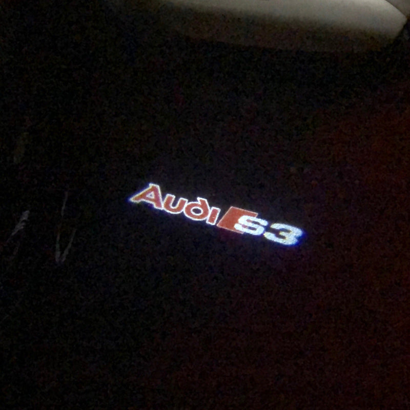 AUDI S3 LOGO PROJECTOT LIGHTS Nr.87  (quantity 1 = 2 Logo Films /2 door lights）