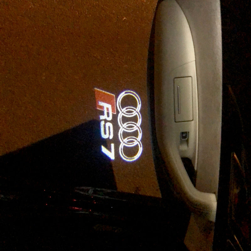 AUDI RS7 LOGO PROJECTOT LIGHTS Nr.138  (quantity 1 = 2 Logo Films /2 door lights）