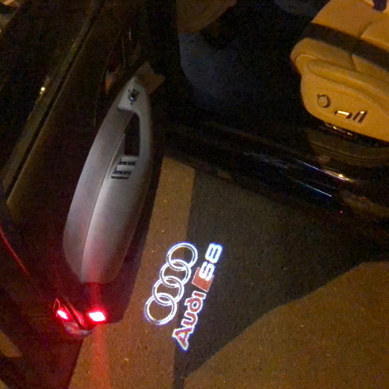 AUDI S8 LOGO PROJECTOT LIGHTS Nr.38  (quantity 1 = 2 Logo Films /2 door lights）