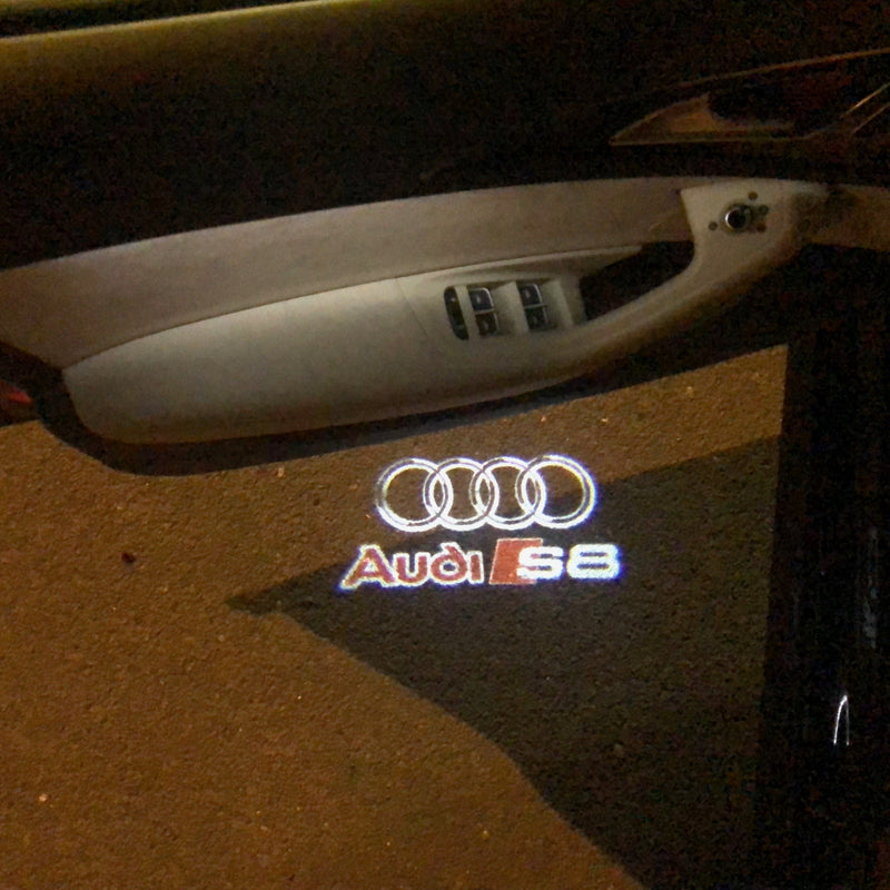 AUDI S8 LOGO PROJECTOT LIGHTS Nr.38  (quantity 1 = 2 Logo Films /2 door lights）