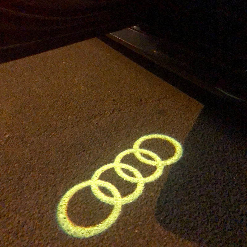 AUDI 4 RINGS  LOGO PROJECTOT LIGHTS Nr.144  (quantity 1 = 2 Logo Films /2 door lights）