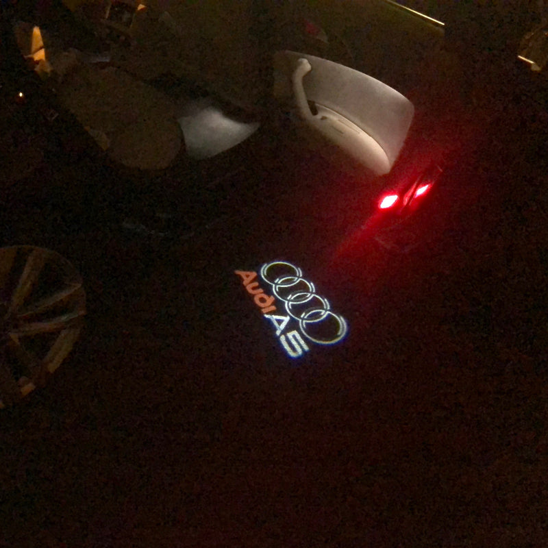 AUDI A5 LOGO PROJECTOT LIGHTS Nr.43  (quantity 1 = 2 Logo Films /2 door lights）