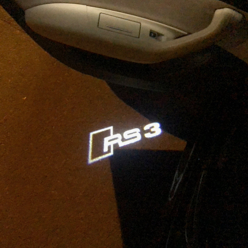 AUDI  RS3 LOGO PROJECTOT LIGHTS Nr.120  (quantity 1 = 2 Logo Films /2 door lights）