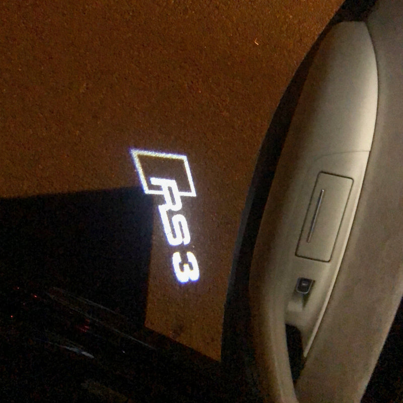 AUDI  RS3 LOGO PROJECTOT LIGHTS Nr.120  (quantity 1 = 2 Logo Films /2 door lights）