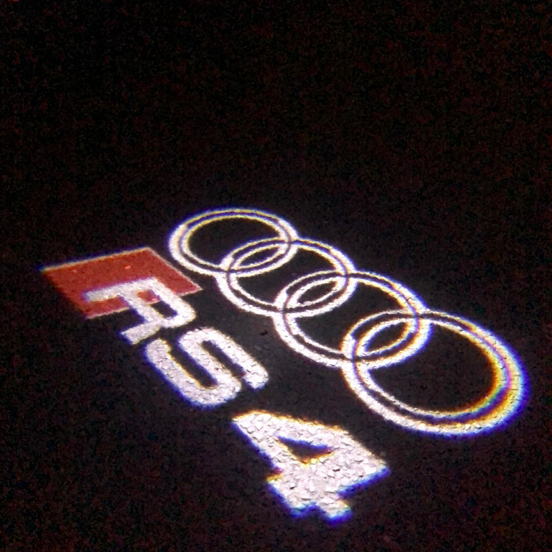 AUDI RS4 LOGO PROJECTOT LIGHTS Nr.130  (quantity 1 = 2 Logo Films /2 door lights）