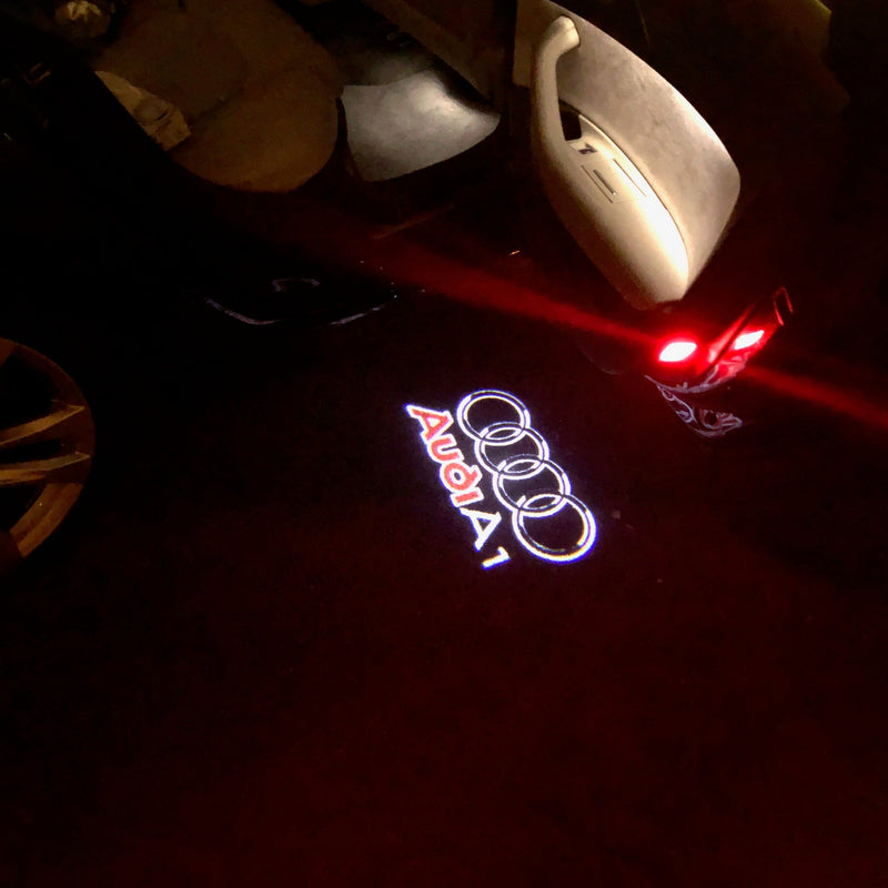 AUDI  A1 LOGO PROJECTOT LIGHTS Nr.125  (quantity 1 = 2 Logo Films /2 door lights）