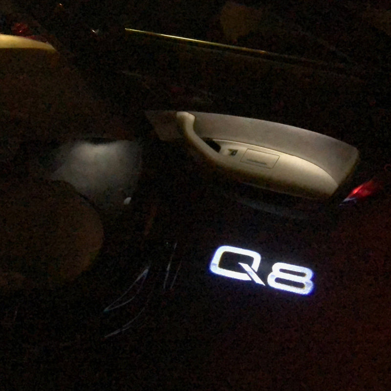 AUDI Q8 LOGO PROJECTOT LIGHTS Nr.102   (quantity 1 = 2 Logo Films /2 door lights）